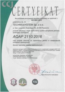 Certyfikat AQAP 2110:2016