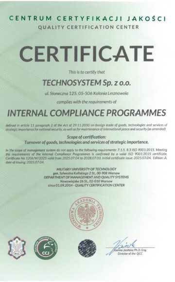 Certificate WSK