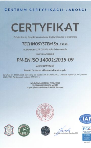 Certyfikat 14001